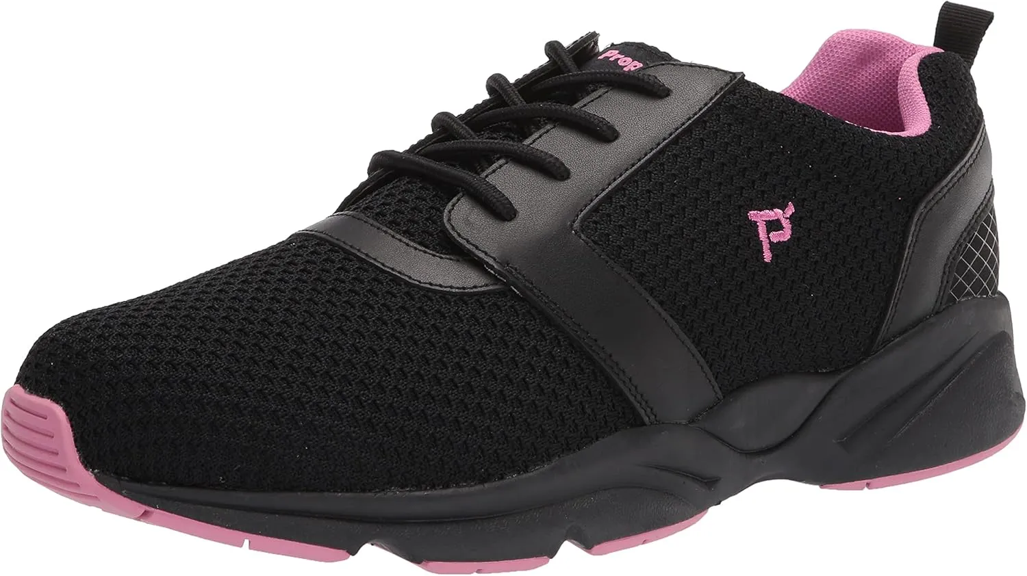 Propét womens Stability X Sneaker, Black/Berry, 8 XX-Wide US