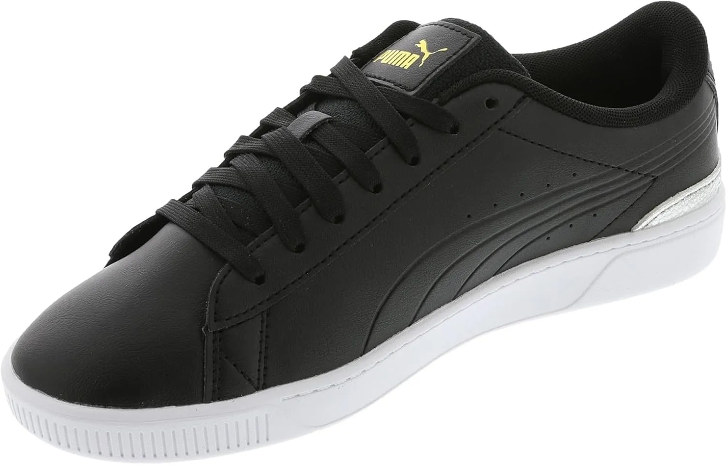 Puma Womens Vikky V3 Metallic Shine Lace Up Sneakers Shoes Casual - Black