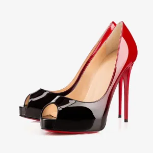 Red and Black Patent Leather Pump