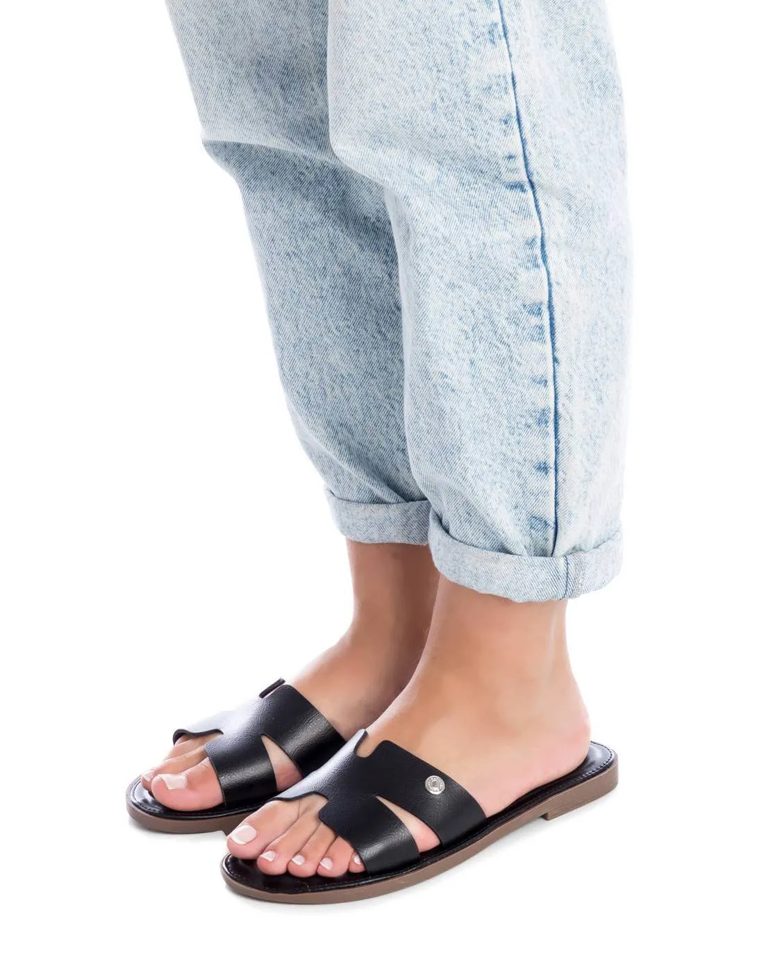 Refresh H Band Slip On Black Sandal