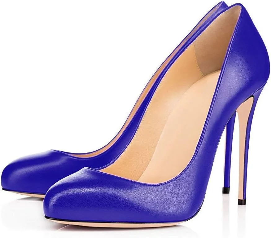 Round Toe Women Stiletto High Heel Dress Pump Closed Toe Shoe Closed Office Special Dressy Casua Wedding Pump Shoes