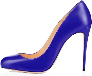 Round Toe Women Stiletto High Heel Dress Pump Closed Toe Shoe Closed Office Special Dressy Casua Wedding Pump Shoes