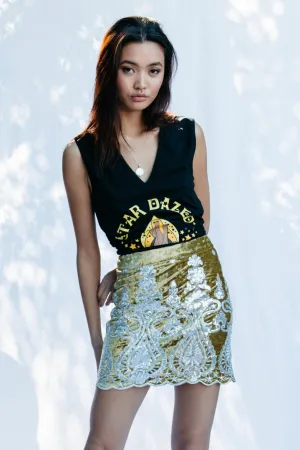 RUMI SKIRT - CHARTREUSE