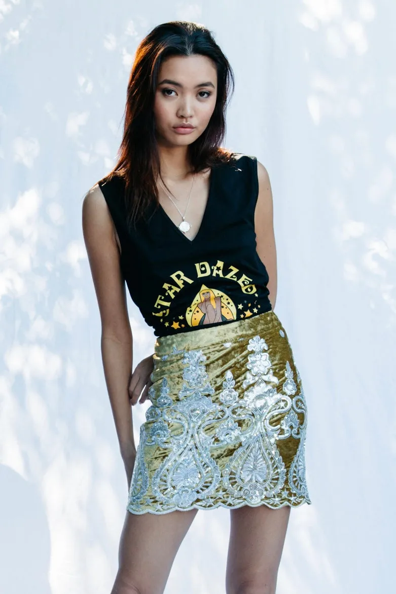 RUMI SKIRT - CHARTREUSE