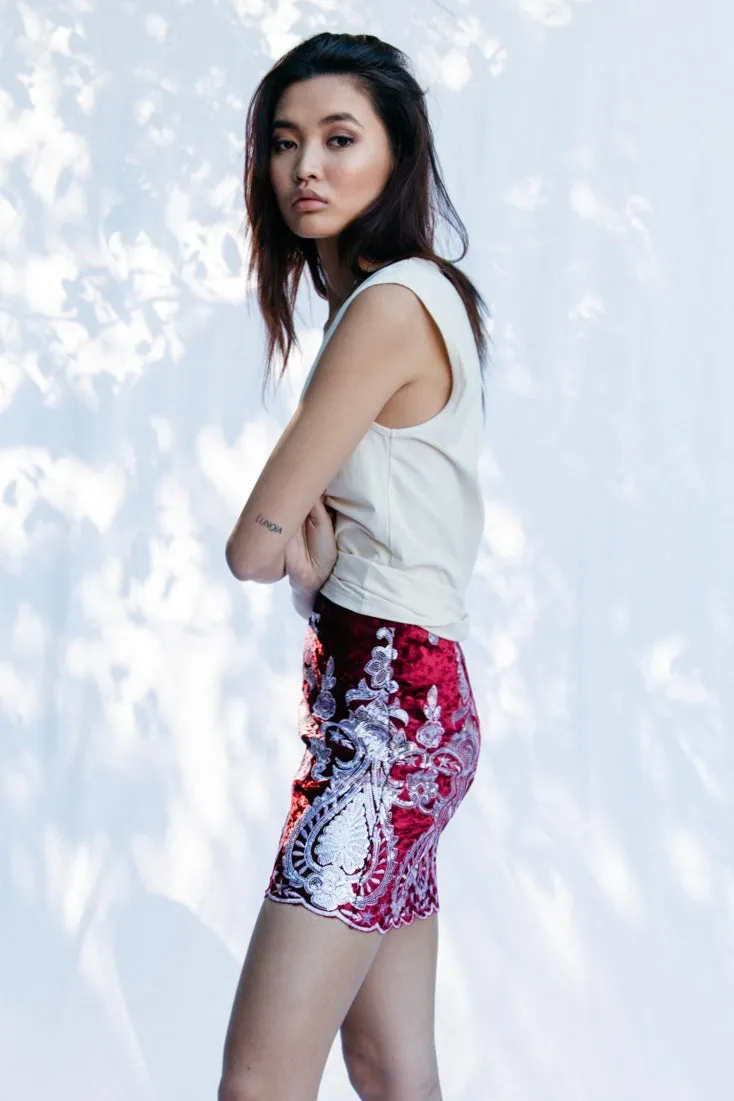 RUMI SKIRT - WINE