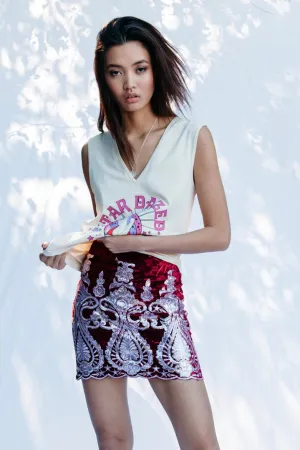 RUMI SKIRT - WINE