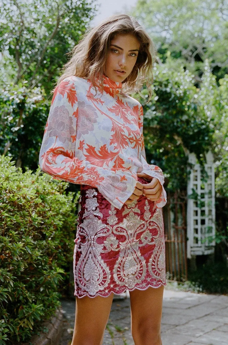 RUMI SKIRT - WINE
