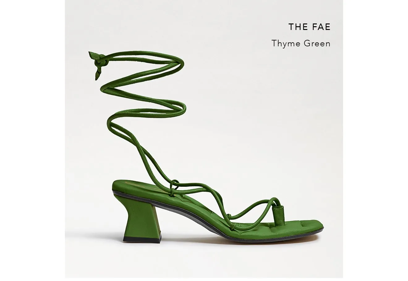 Sandal Thyme Real-time tracking Easy to install Fae Sam Up Heeled Edelman Leather Tie Toe Open Square Green Strappy