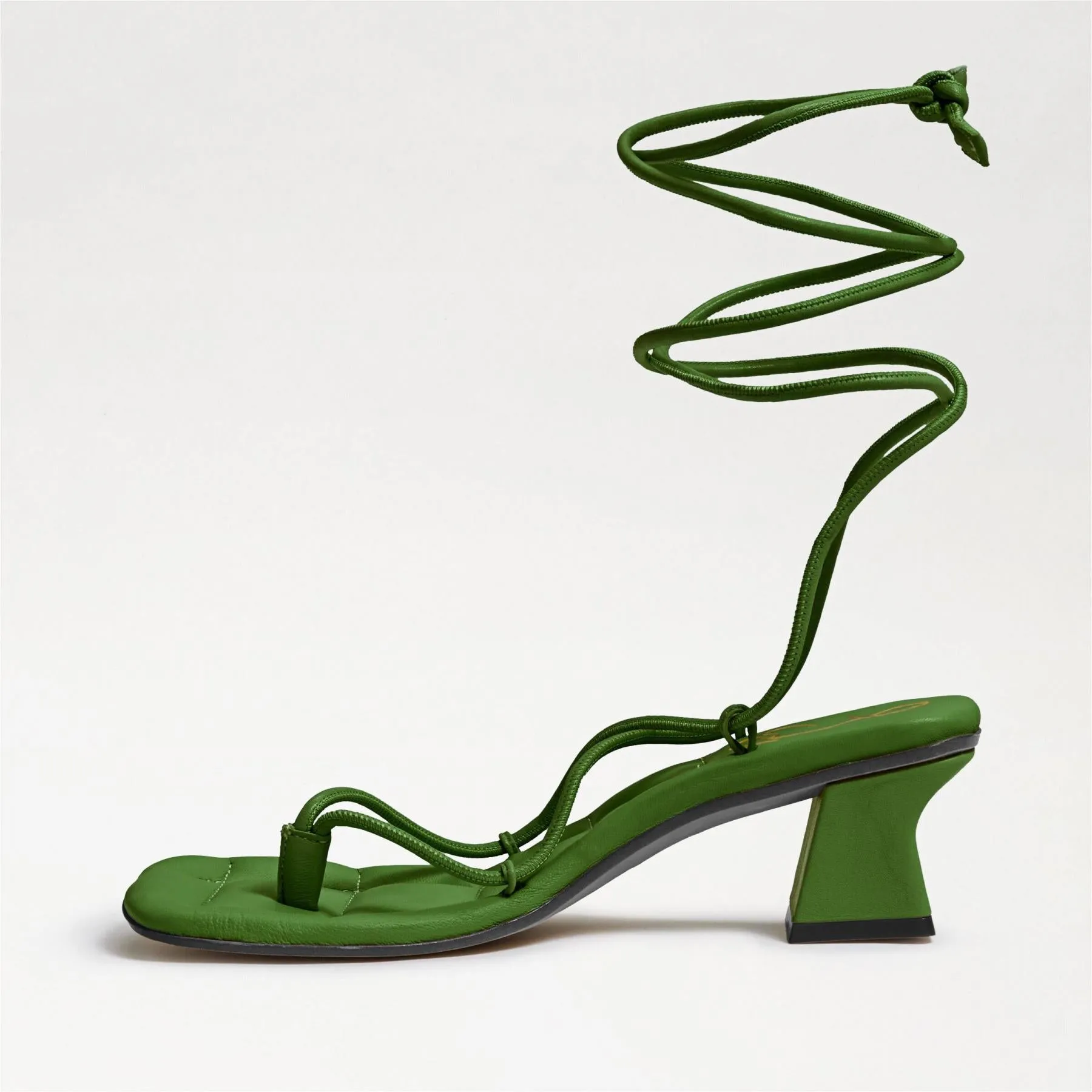 Sandal Thyme Real-time tracking Easy to install Fae Sam Up Heeled Edelman Leather Tie Toe Open Square Green Strappy