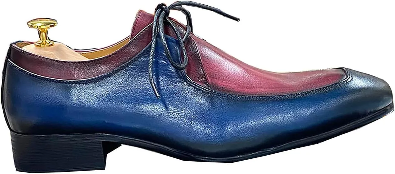 Santimon Mens Oxfords Formal Dress Genuine Leather Handmade Casual Derby Wedding Tuxedo Fashion Walking Shoes for Men