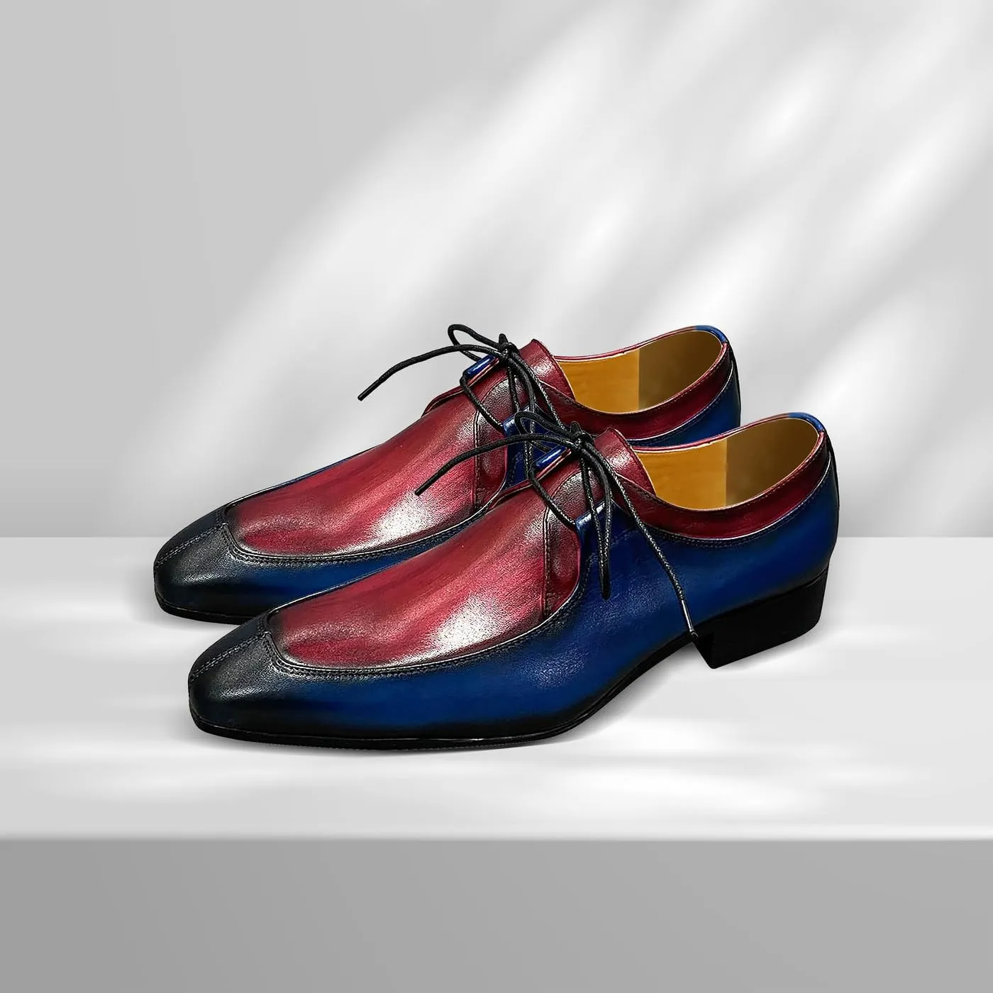 Santimon Mens Oxfords Formal Dress Genuine Leather Handmade Casual Derby Wedding Tuxedo Fashion Walking Shoes for Men