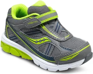 Saucony Boys' Baby Ride Sneaker (Toddler/Little Kid),Grey/Lime,5 M US Toddler