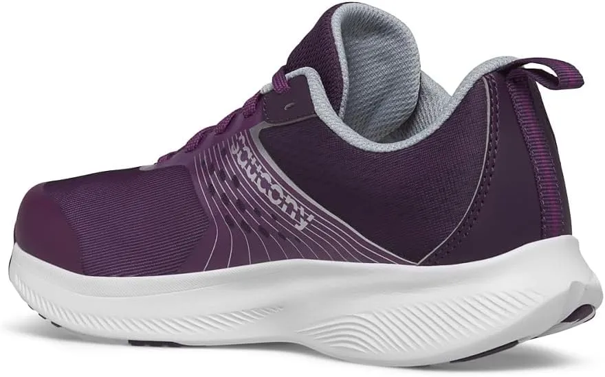 Saucony Ride Kdz Sneaker, Plum/White, 2 US Unisex Big Kid