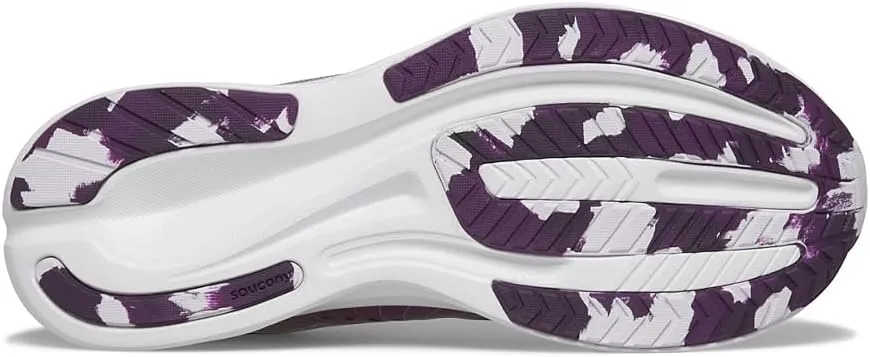 Saucony Ride Kdz Sneaker, Plum/White, 2 US Unisex Big Kid