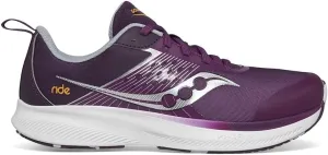 Saucony Ride Kdz Sneaker, Plum/White, 2 US Unisex Big Kid