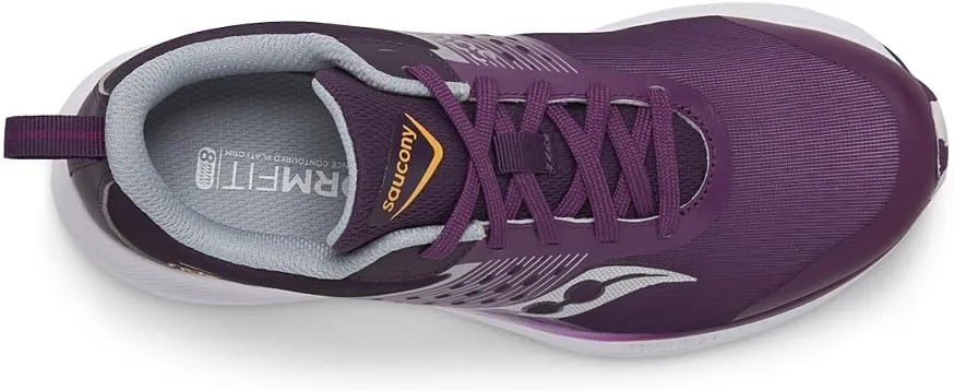 Saucony Ride Kdz Sneaker, Plum/White, 2 US Unisex Big Kid