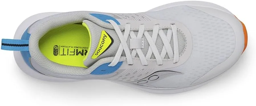 Saucony Ride Kidz Sneaker, Grey/Blue/Citron, 6 US Unisex Big Kid