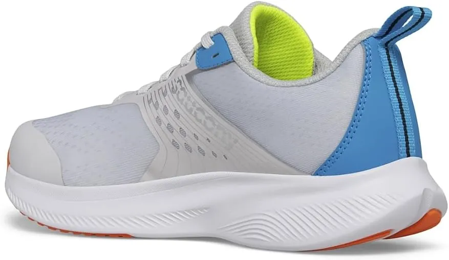 Saucony Ride Kidz Sneaker, Grey/Blue/Citron, 6 US Unisex Big Kid