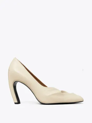 Sculpted peep-toe pumps