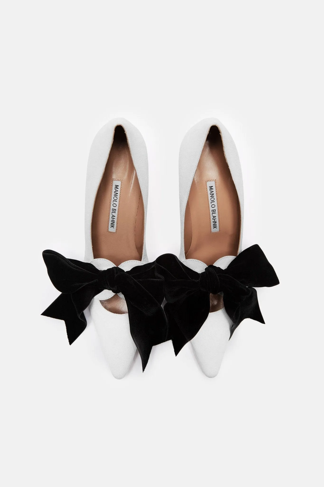 Serba Pump - White Suede/Velvet Bow