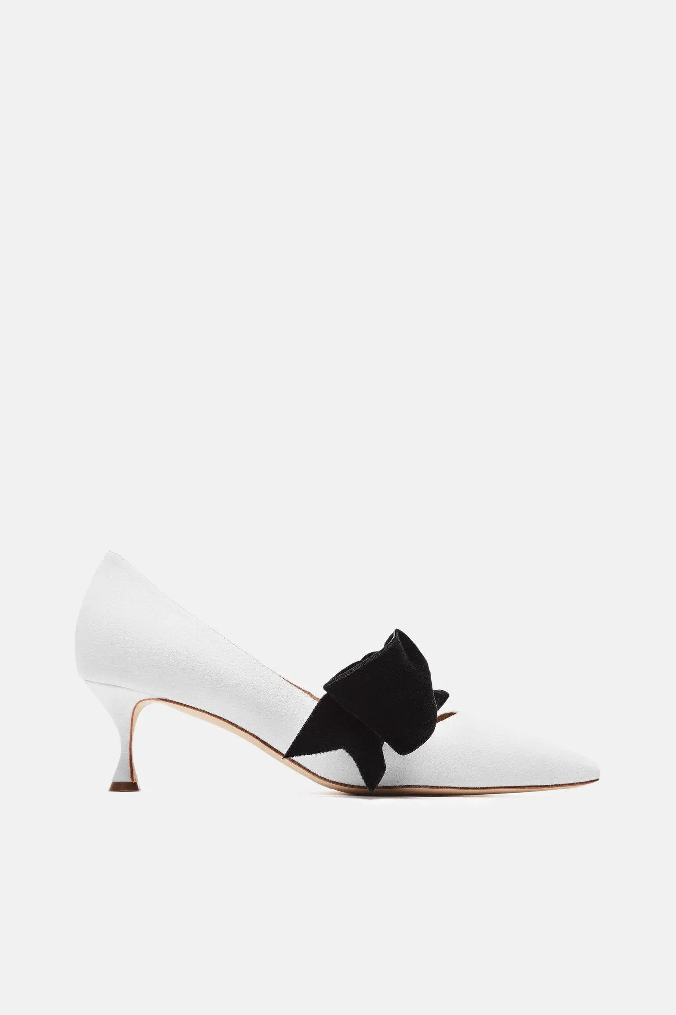 Serba Pump - White Suede/Velvet Bow