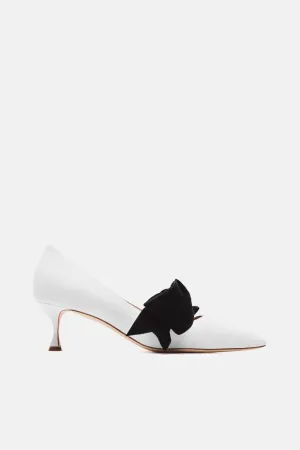 Serba Pump - White Suede/Velvet Bow