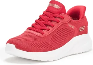 Skechers Women's Hands Free Slip-INS BOBS Squad Chaos-Current Muse Sneaker, RED, 5