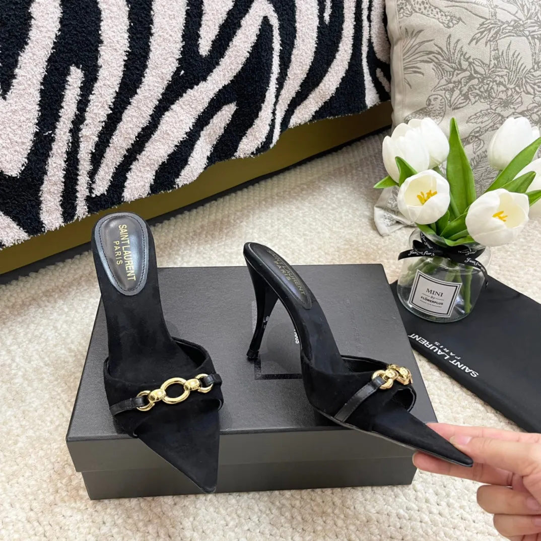 SL LINK MULES PUMP BLACK VELVET