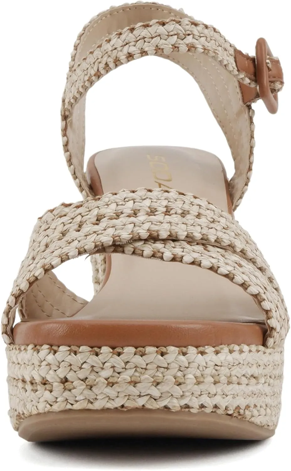 Soda “Yara” ~ Square Open Toe Crisscross Band Ankle Strap High Heel Sandal