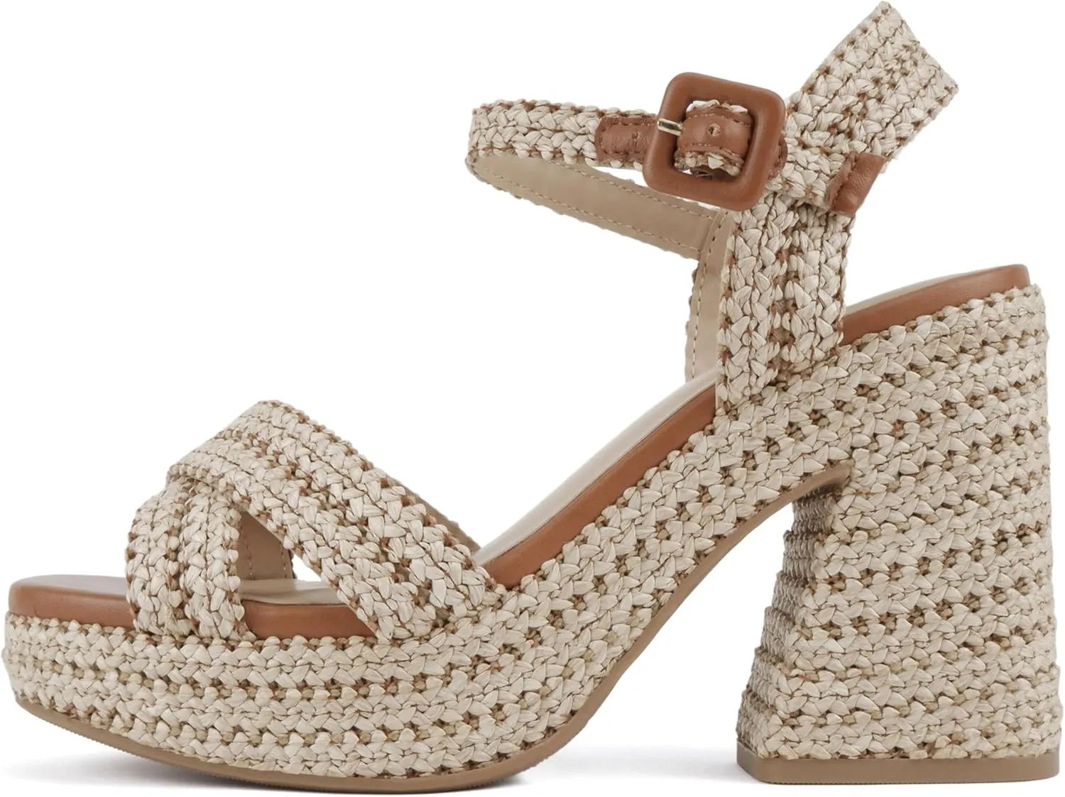 Soda “Yara” ~ Square Open Toe Crisscross Band Ankle Strap High Heel Sandal