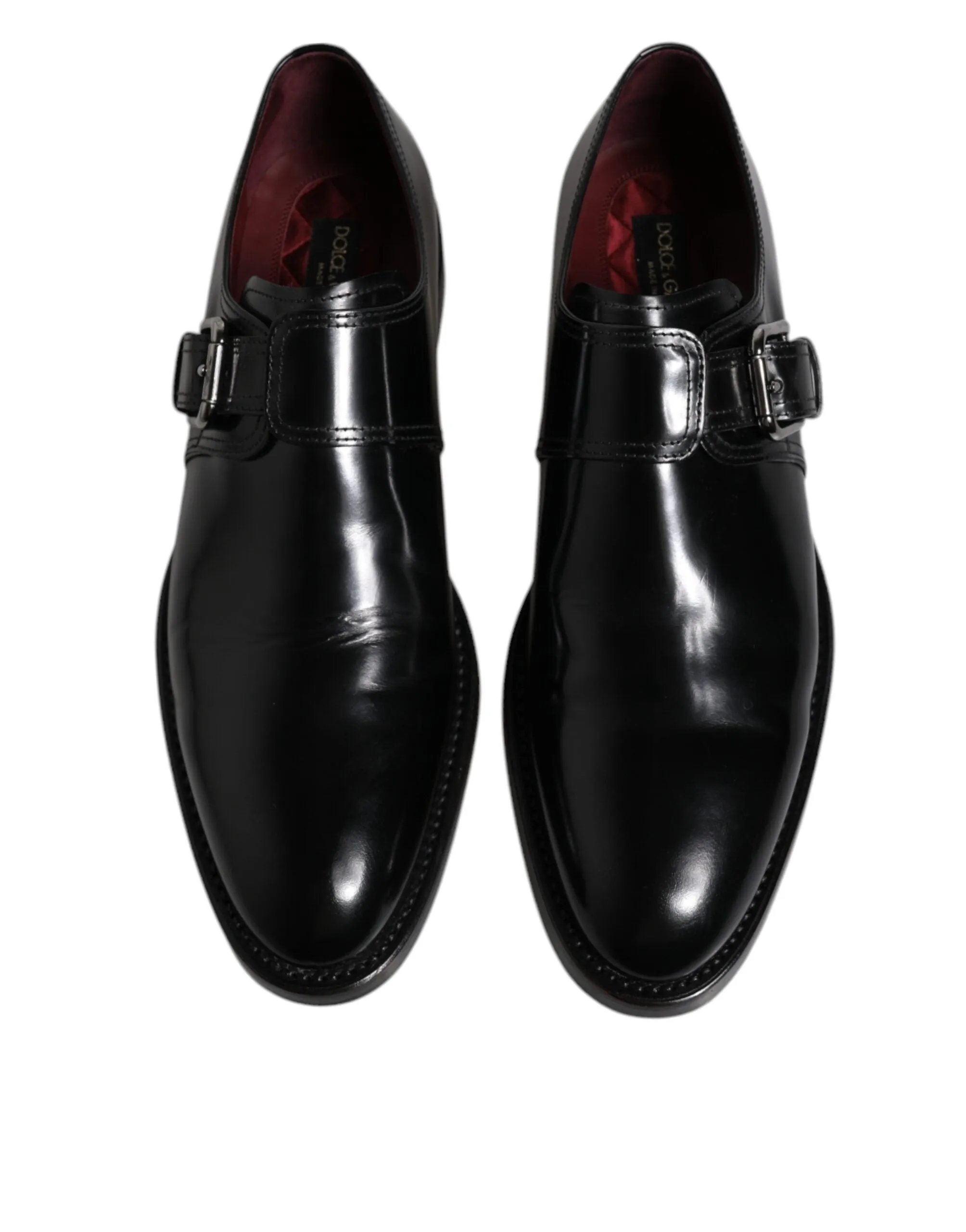 Strap Monk Leather Impressive variety Shoes Formal Black Advanced & Gabbana Derby Dolce