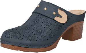 SuanlaTDS Chunky Heeled Sandals for Womens Bohemian 2025 Summer Hollow Out Closed Toe Clogs Block High Heel Platform Comfortable Backless Slip-on Slides Dressy Beach Shoes Dress Heels Sandal