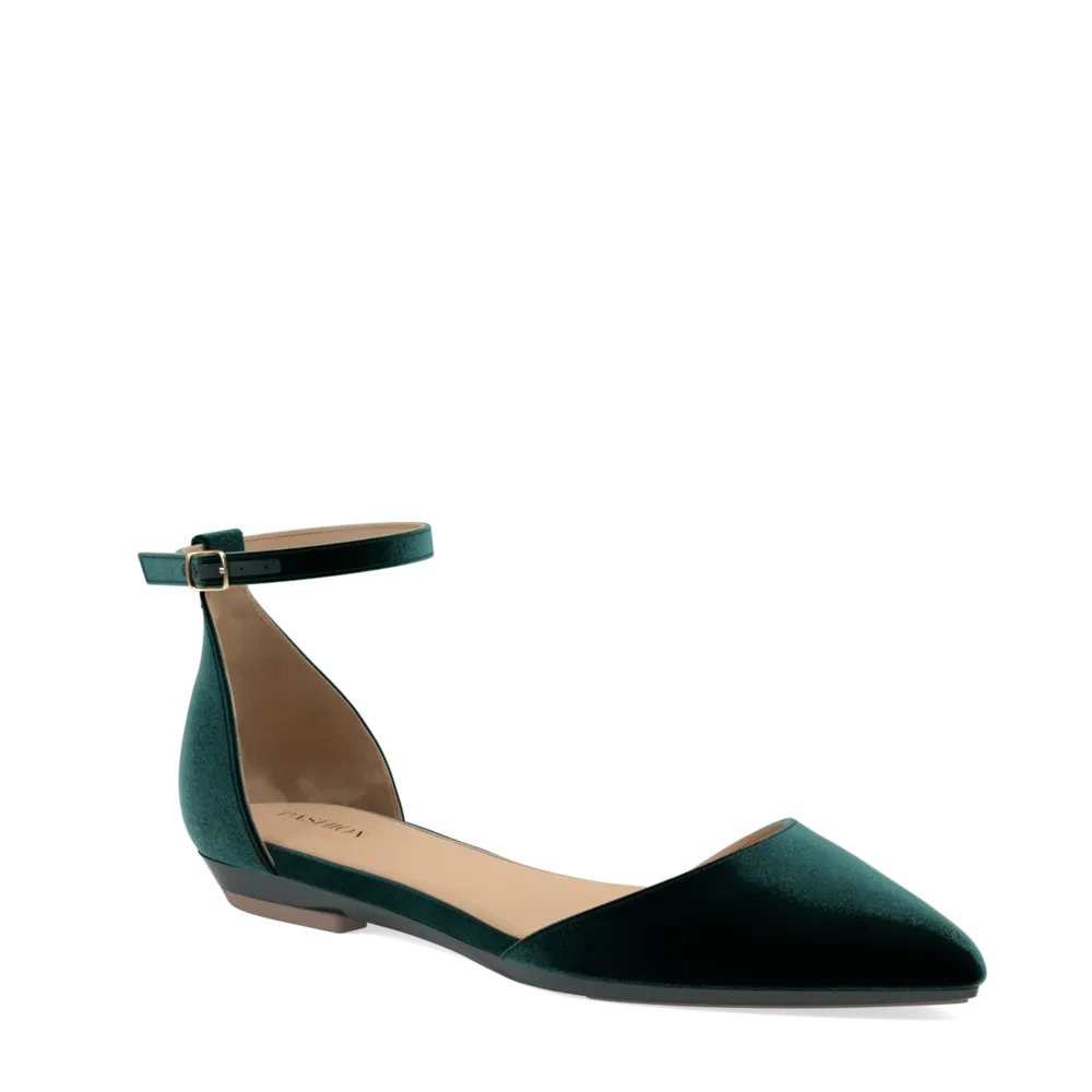 The D'Orsay - Forest Velvet Flat - FINAL SALE