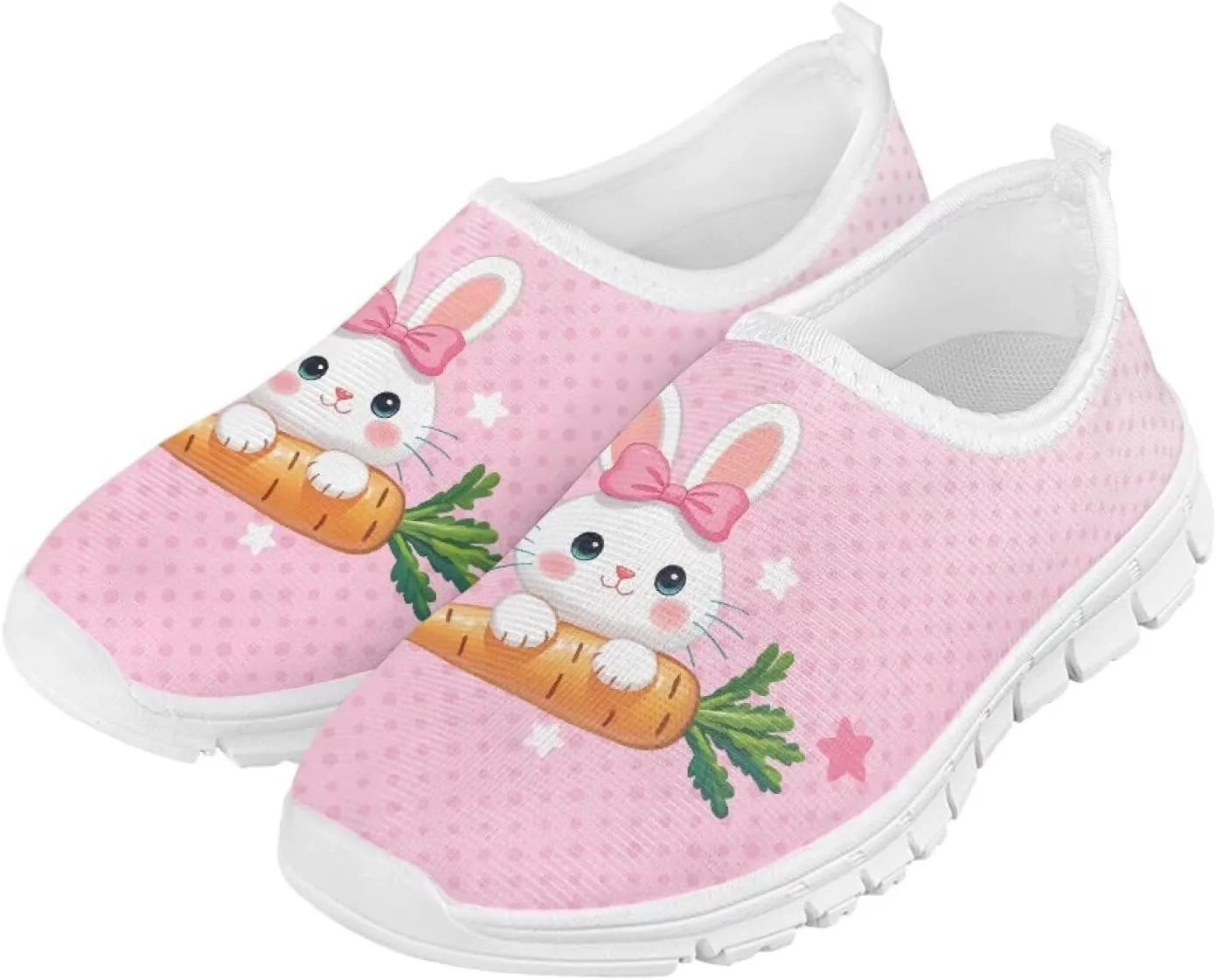 TODIYADDU Girls Easter Shoes Kids Lightweight Mesh Sneakers Casual Athletic Sneaker, White