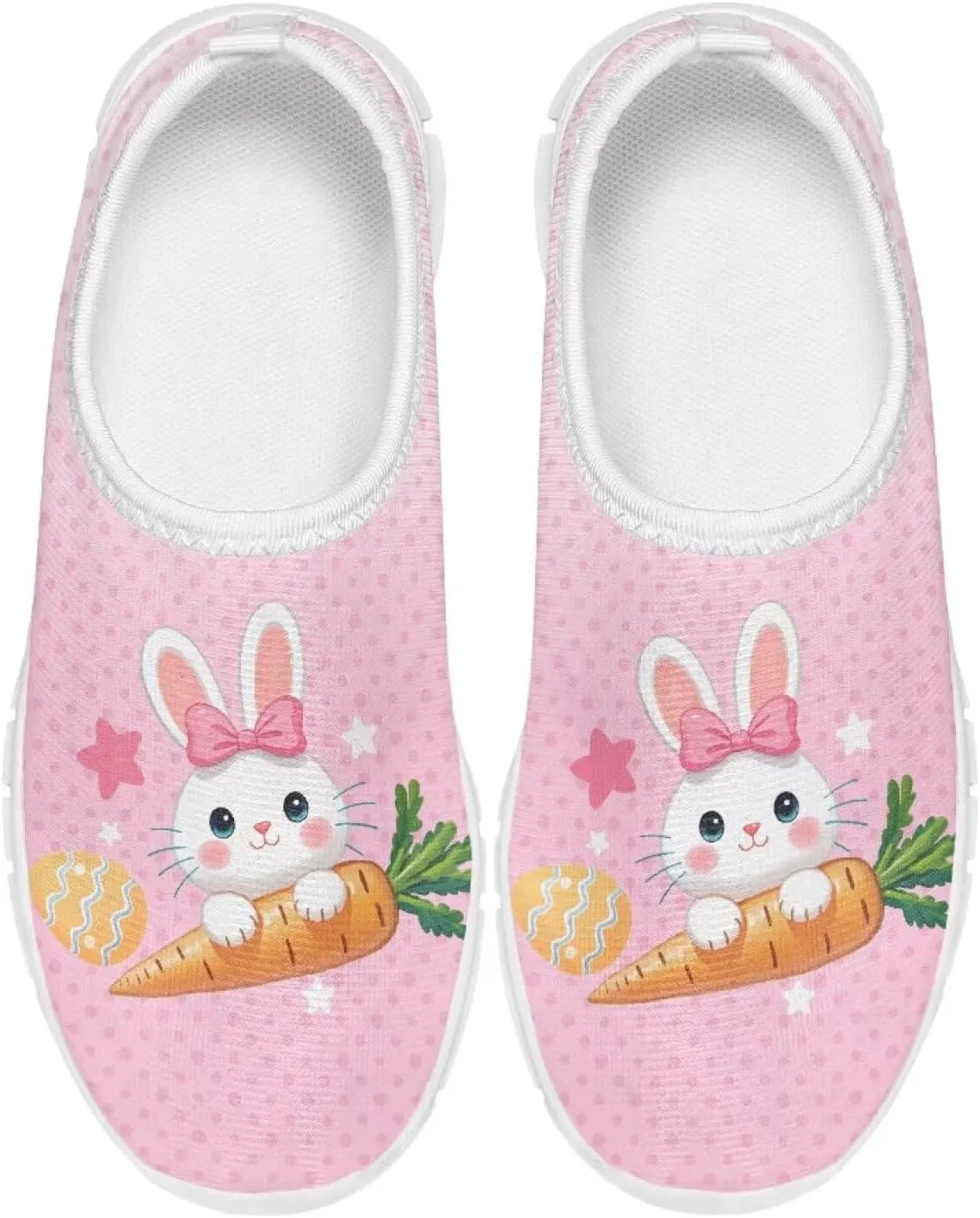 TODIYADDU Girls Easter Shoes Kids Lightweight Mesh Sneakers Casual Athletic Sneaker, White