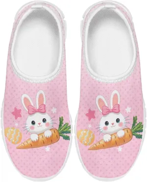 TODIYADDU Girls Easter Shoes Kids Lightweight Mesh Sneakers Casual Athletic Sneaker, White