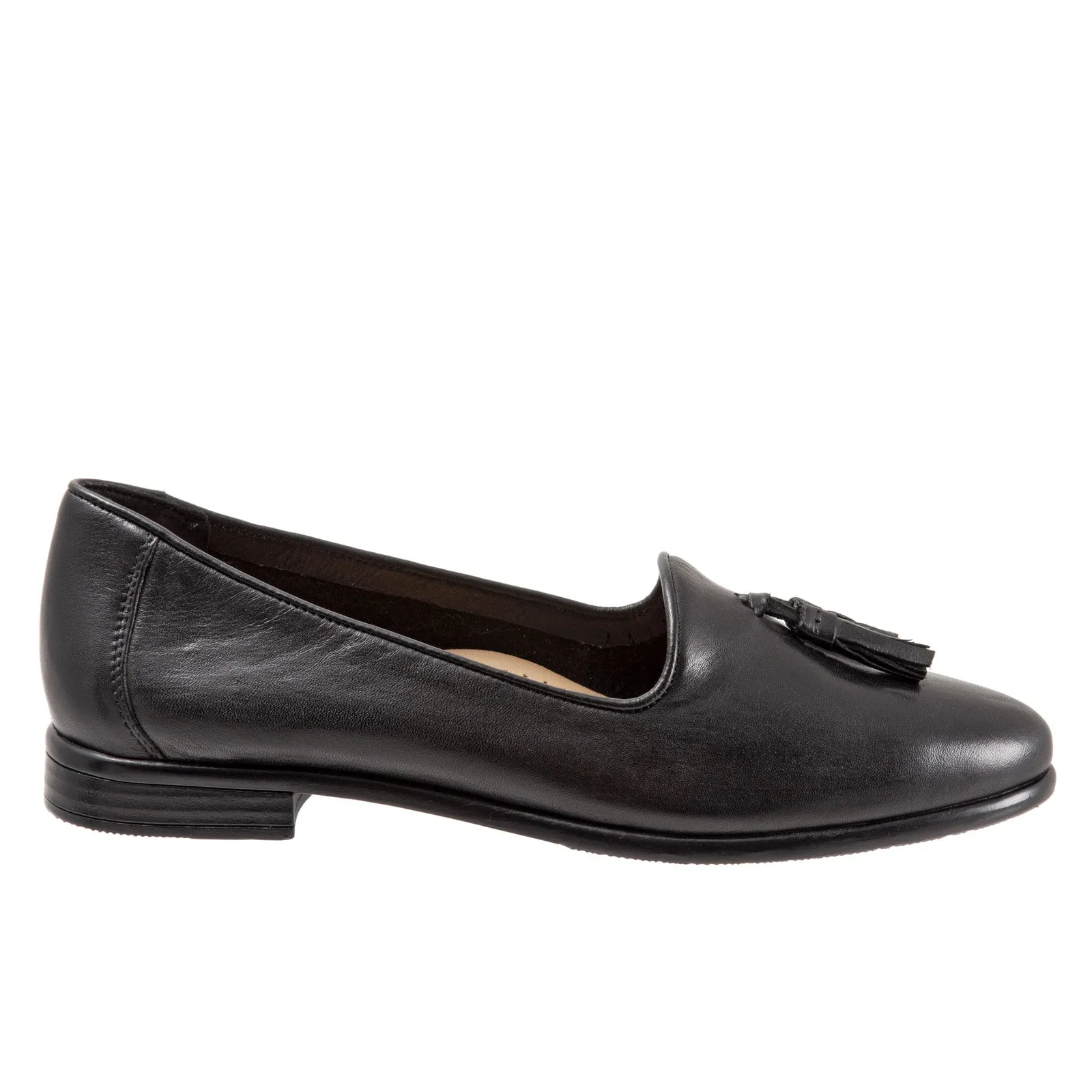 Trotters Liz Tassel T2224-001 Womens Black Narrow Loafer Flats Shoes