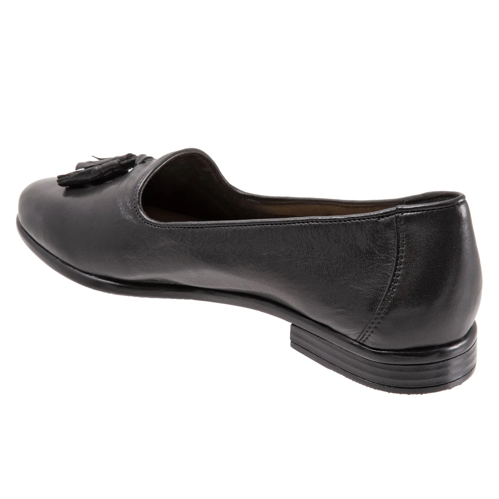 Trotters Liz Tassel T2224-001 Womens Black Narrow Loafer Flats Shoes