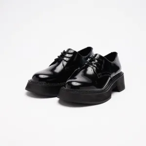 VATIC POLISHED DERBY SHOES BLACK 45mm增高厚底皮鞋