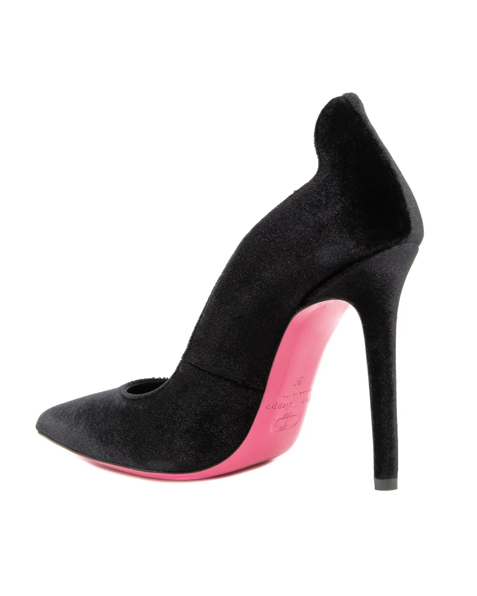 Velvet PointedToe Pumps Black Heels