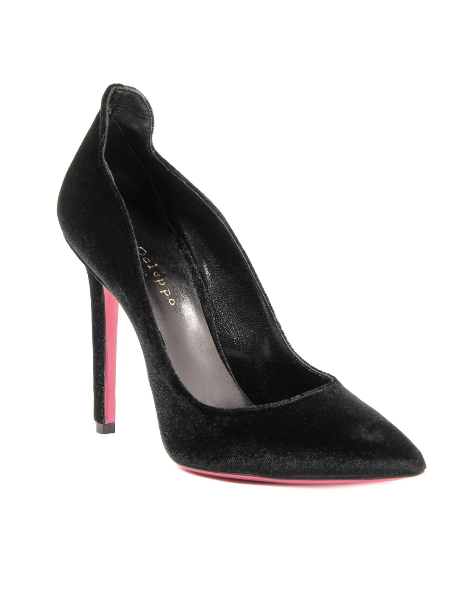 Velvet PointedToe Pumps Black Heels