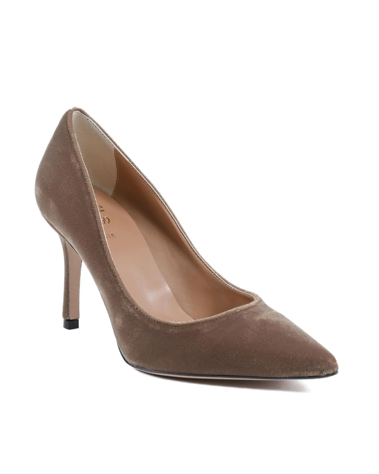 Velvet Taupe Pump with 8.5 cm Heel