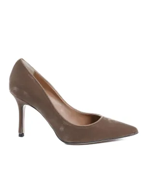 Velvet Taupe Pump with 8.5 cm Heel