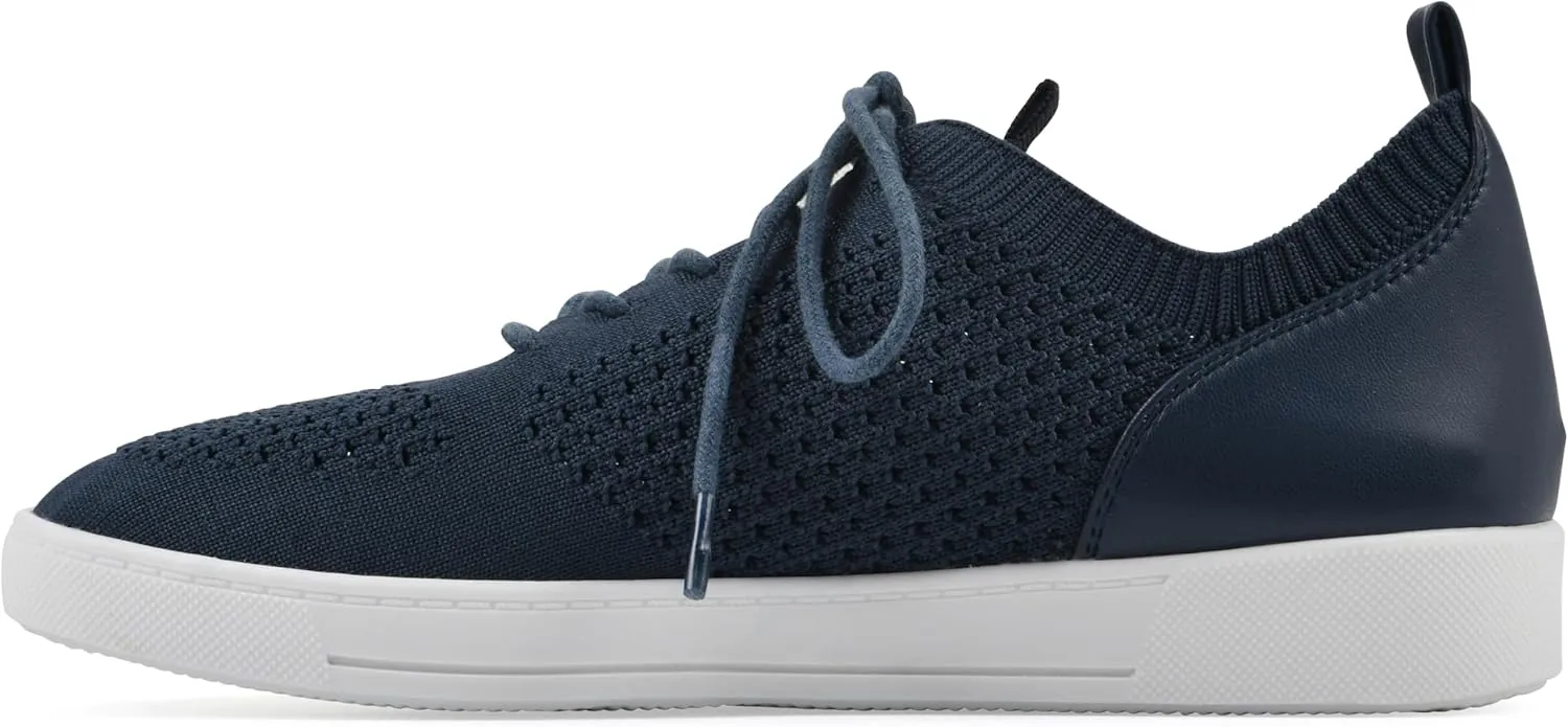 WHITE MOUNTAIN Women's Upscale Woven Knit Lace-Up Sneaker