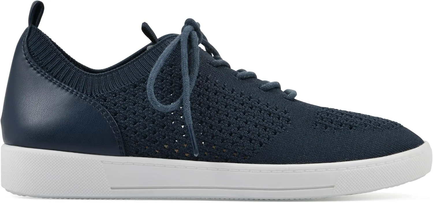 WHITE MOUNTAIN Women's Upscale Woven Knit Lace-Up Sneaker