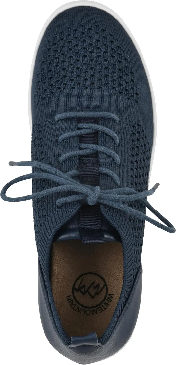 WHITE MOUNTAIN Women's Upscale Woven Knit Lace-Up Sneaker