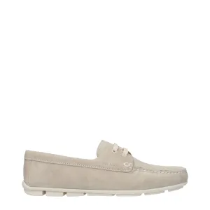 Winter savings Prada Gray Loafer Handcrafted Leather