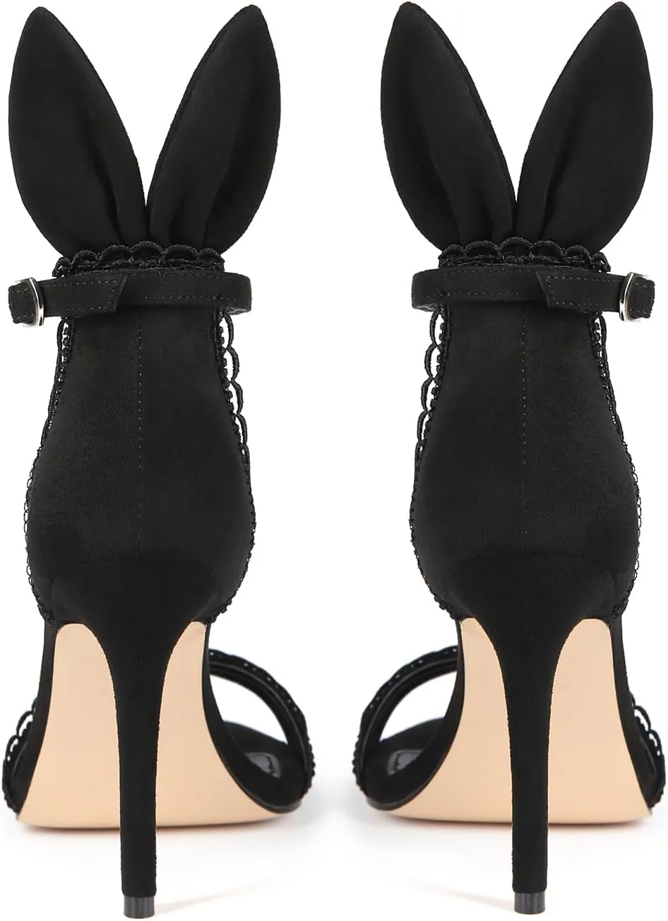 Women's Ankle Strap Bow Tie High Heels Sandals Open Toe Stiletto Party Wedding Dress Heeled Sandals Summer Pump Shoes