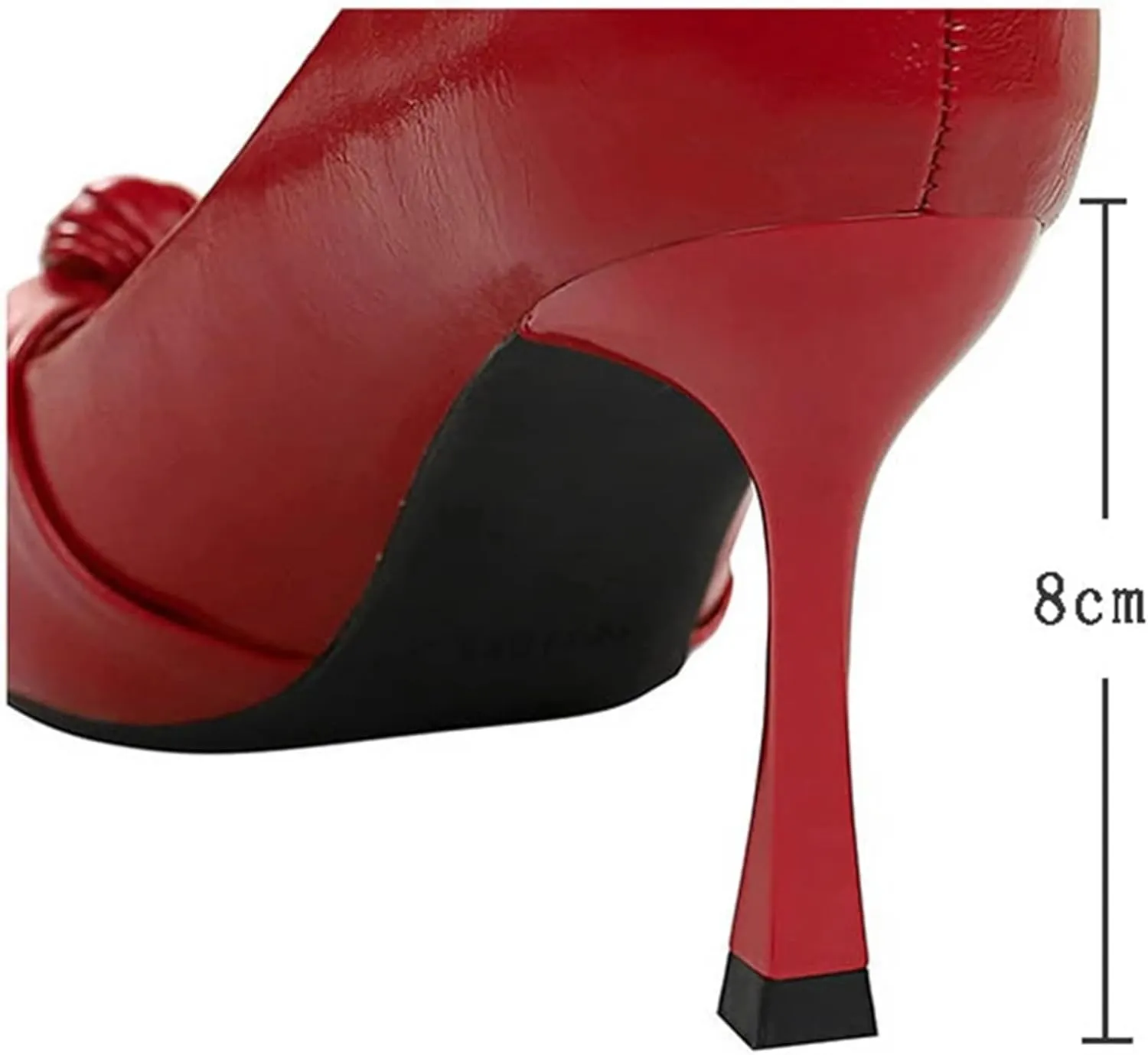 Women's Cute Bow Tie Pleated Leather High Heel Pumps Fashion Pointed Closed Toe Red Stiletto Heels Bridal Wedding Shoes