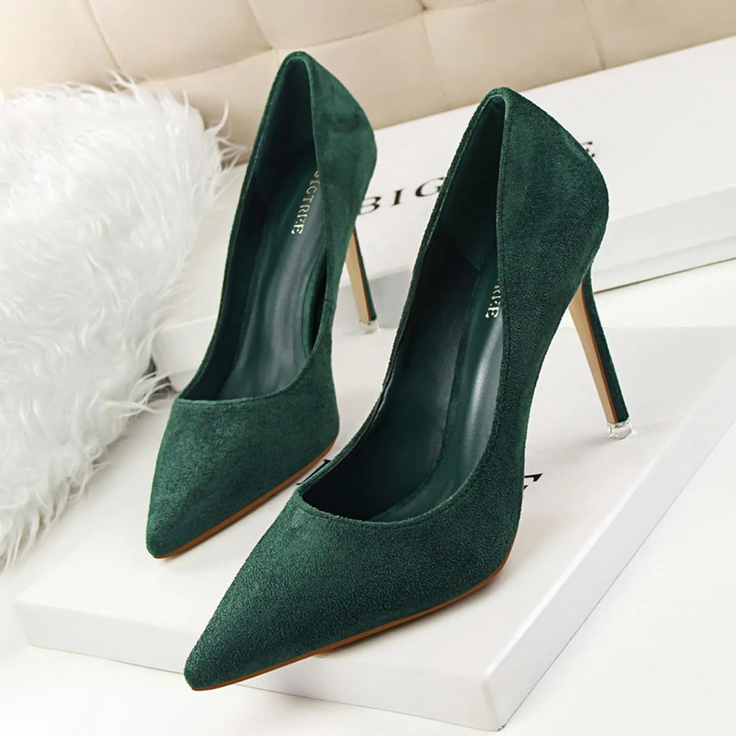 Women's Fashion Pointed Toe Pumps High Heel Stilettos Sexy Slip on Dress Prom Party Evening Pump Shoes